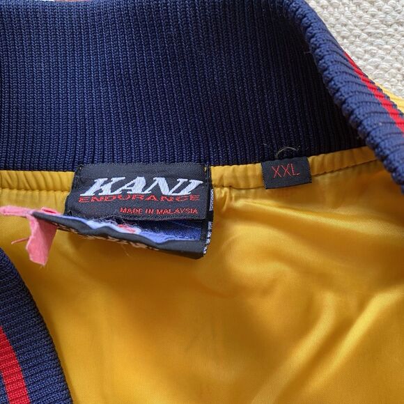 Vintage 90s Karl Kani Satin Jacket XXL Yellow Baseball Varsity Rap Hip Hop 2XL - Picture 6 of 11